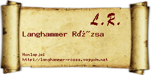 Langhammer Rózsa névjegykártya