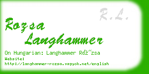 rozsa langhammer business card